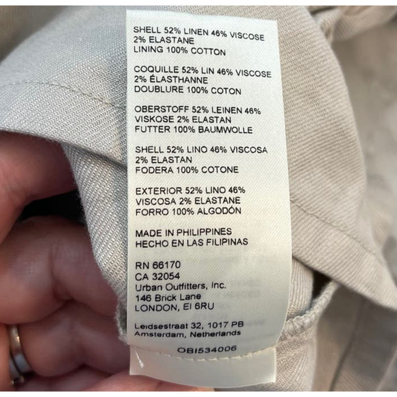 Anthropologie Maeve Aviator Jacket with Cinched Waist, Color Beige, Size Medium - Picture 13 of 14